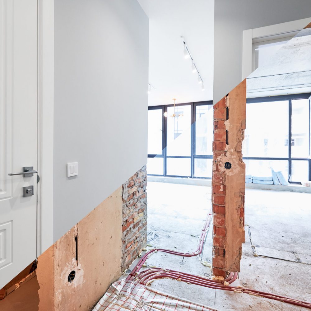 Wasserschaden im Wohnzimmer fachgerecht wieder saniert nach der erfolgreichen Trocknung.